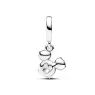 Disney Mickey silhouette sterling silver dangle with clear c 793031C01