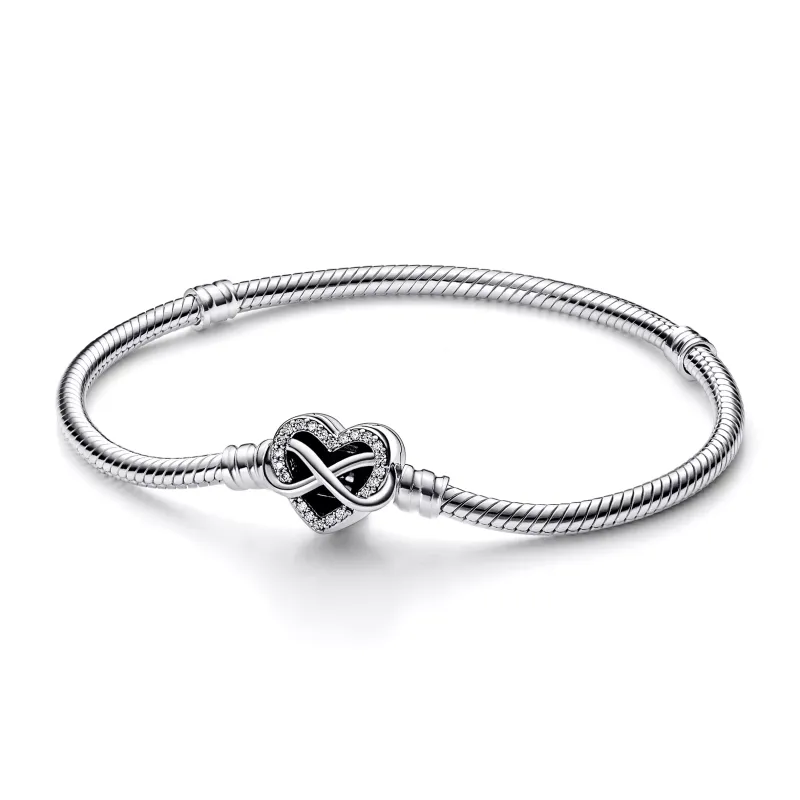 Pandora Sparkling Infinity Heart Clasp Snake Chain 592645C01-17