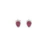 Strawberry Earrings with Diamonds and Rubies O173RU