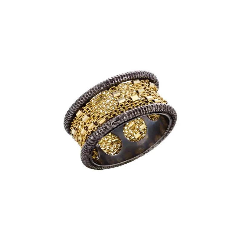 Marcolino Anel Oxette em Prata Fio Dourado 04X05-00584