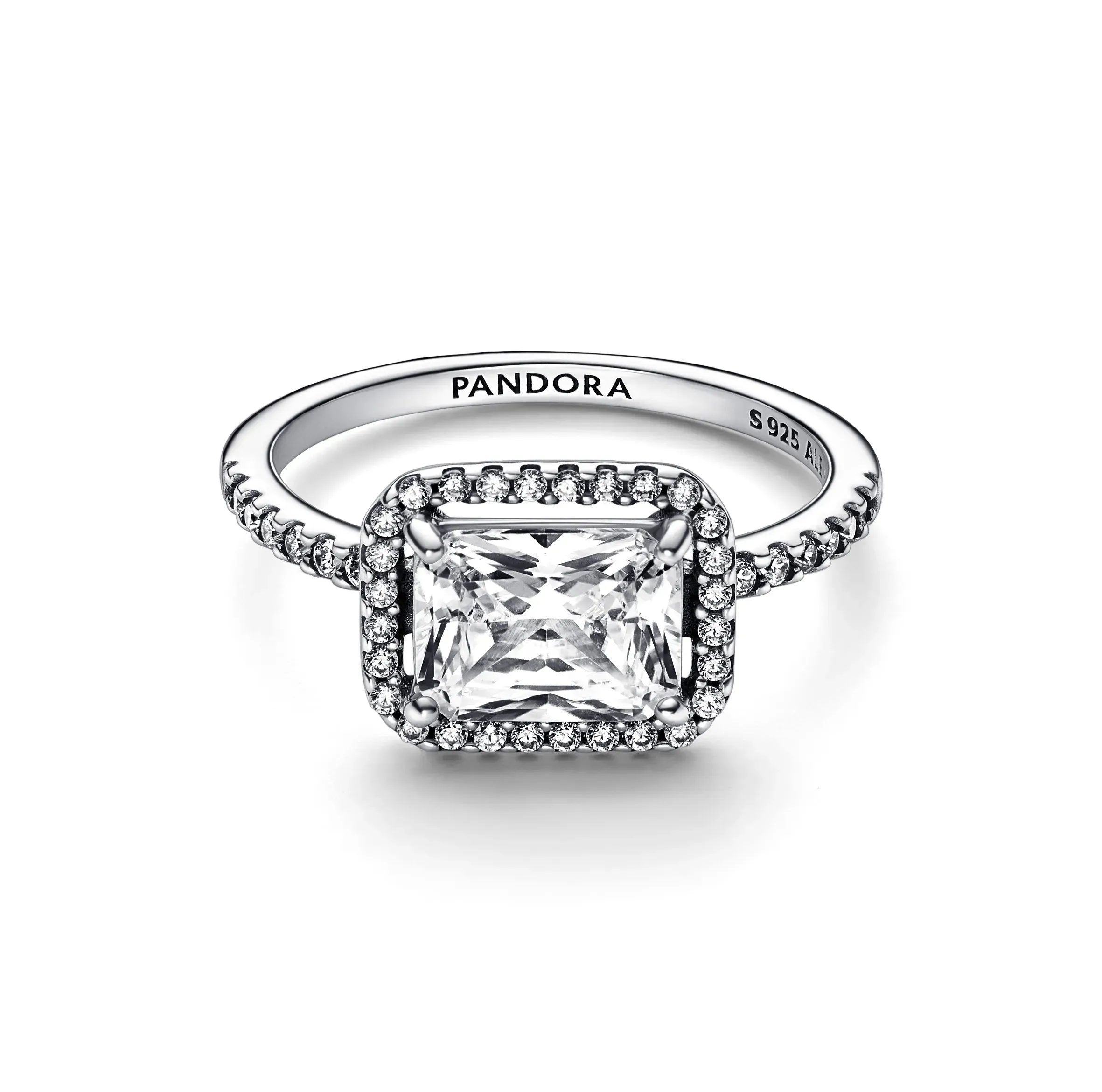 Anel Rectangular Sparkling Halo