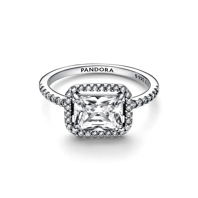 Pandora Anel Rectangular Sparkling Halo 192391C01-56