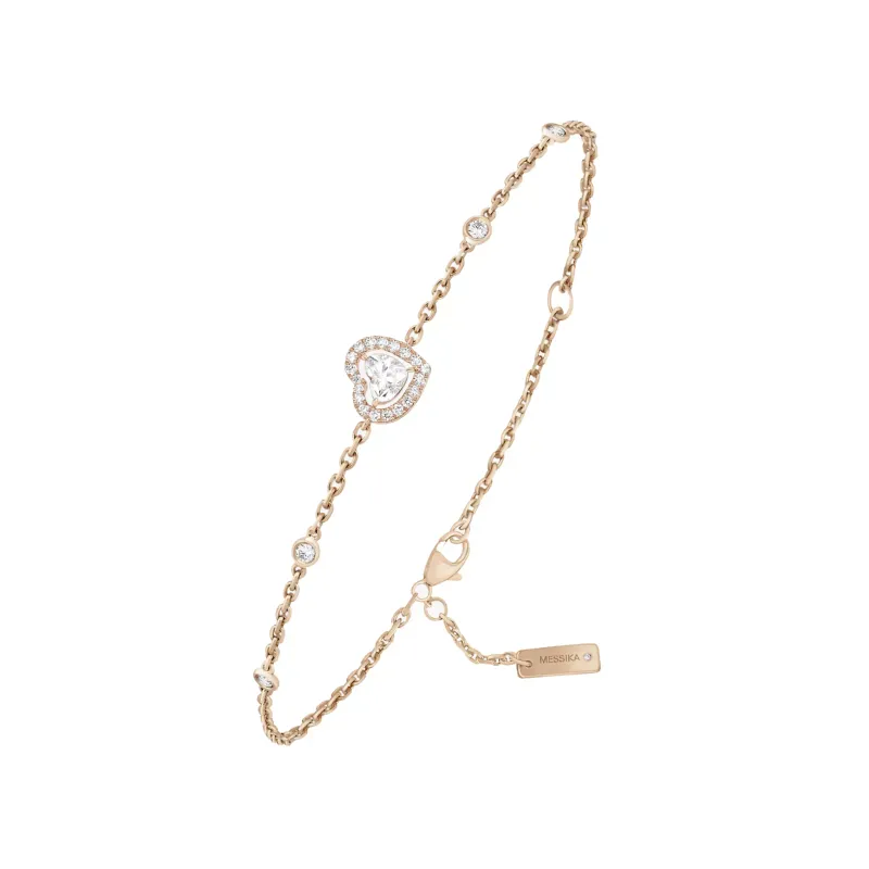 Messika Pulseira Joy Coeur Ouro Branco com diamantes MEK.10.PU.12069.PG