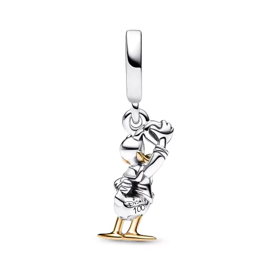 Pandora Disney 100 Donald Duck sterling silver and 14k gold dangle w 792683C01