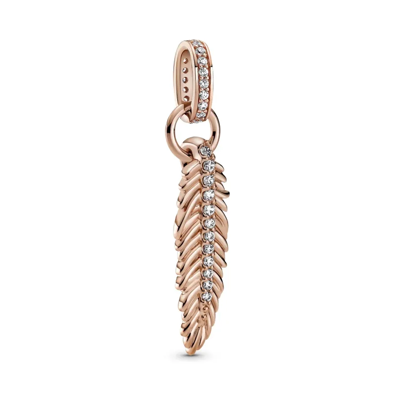 Pandora Sparkling Feather Dangle Charm 789550C01