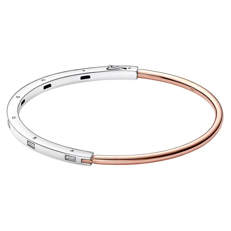 Pandora Bangle Pandora Signature I-D Dois Tons & Pedras 582740C01-2