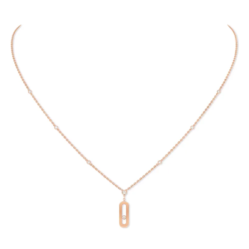 Messika Pink gold necklace with diamonds Move Uno MEK.01.FI.10111.PG