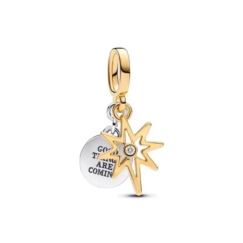 Pandora Conta Pendente Estrela do Norte Gravável com Diamante 763588C01