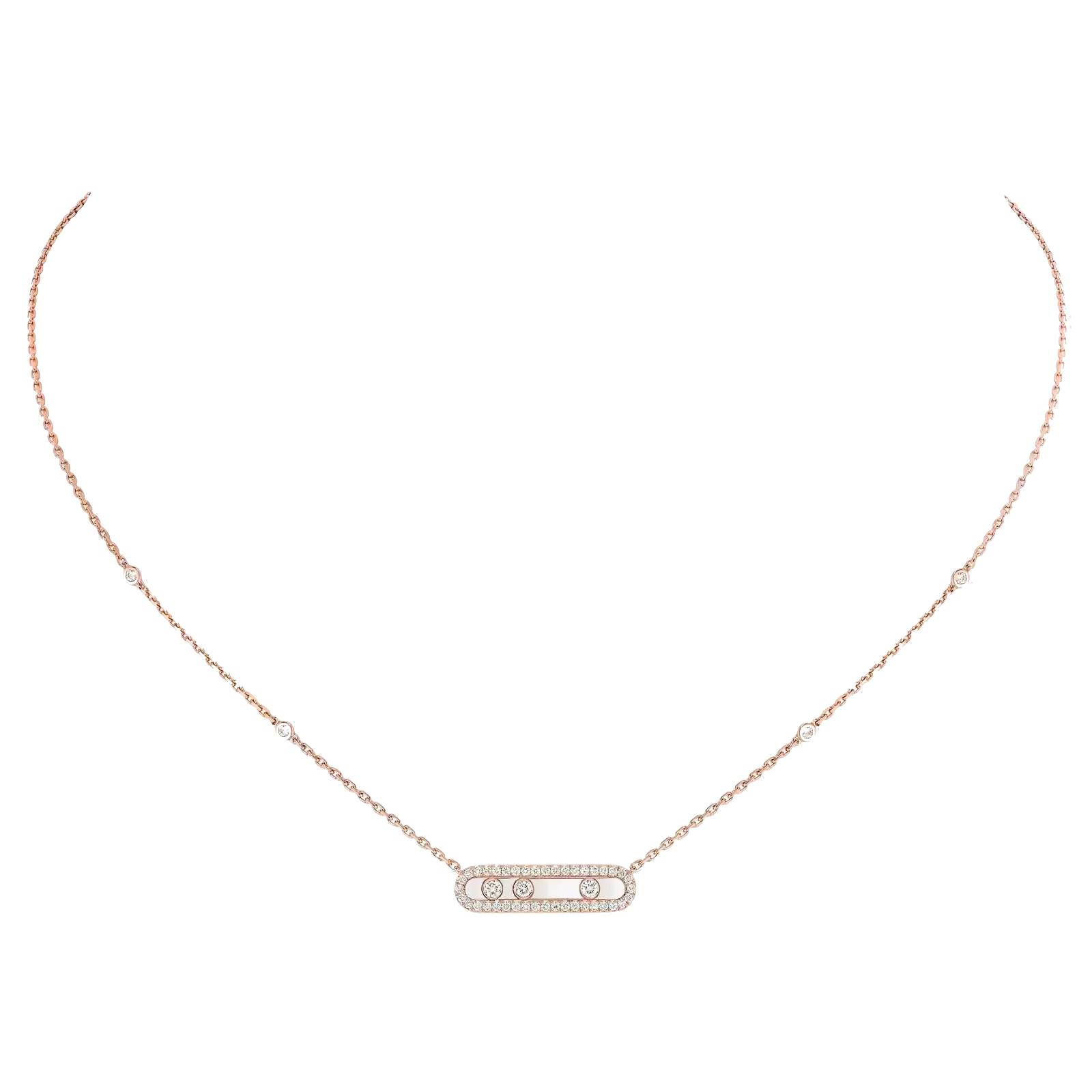 Image White Gold Neklace with Diamonds Baby Move Classique
