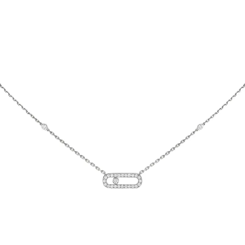 Messika Fio Classique Ouro Branco com Diamantes MEK.01.FI.04708.WG