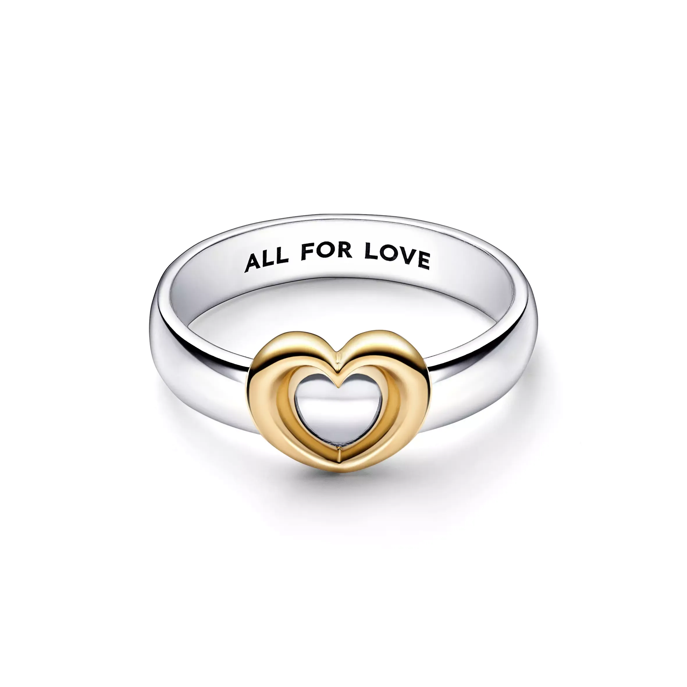 Heart sterling silver and 14k gold-plated ring