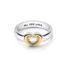 Heart sterling silver and 14k gold-plated ring 162504C00-52
