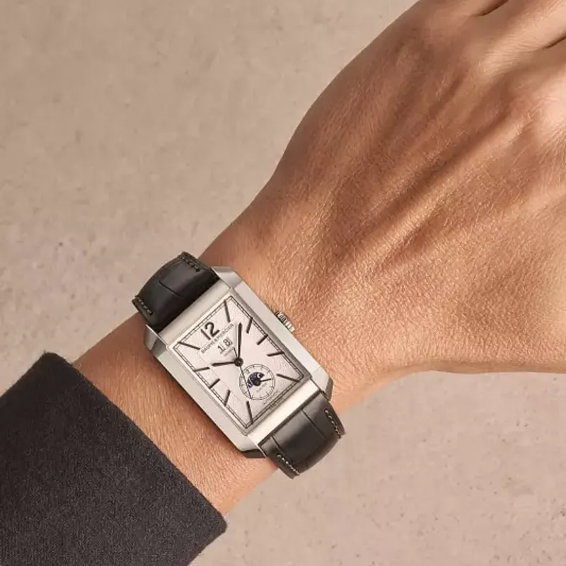 Baume & Mercier HAMPTON LARGE AUT SMALL COMPLICATION DUAL TIME BLANCO PIEL M0A10523