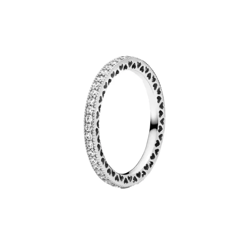 Pandora Anel Brilho e Corações 190963CZ-54