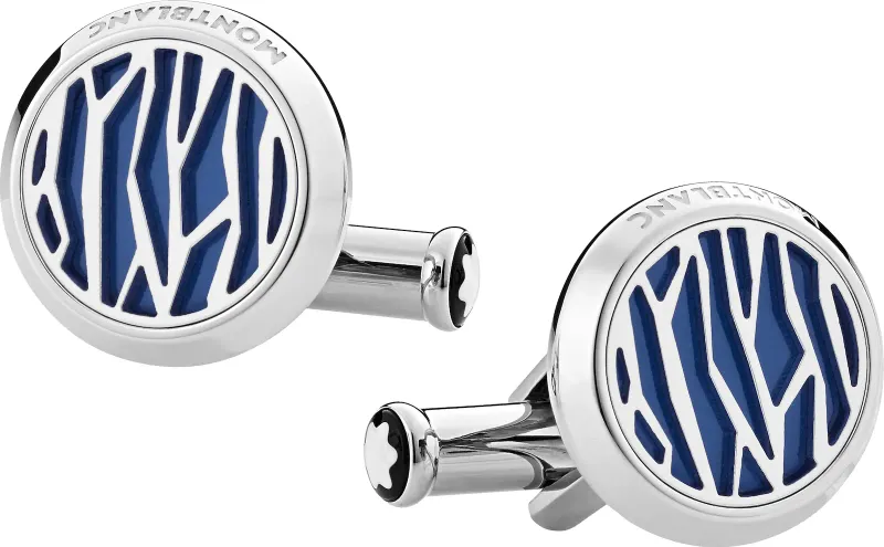 Montblanc Sartorial Cufflinks round shape with lines 126100