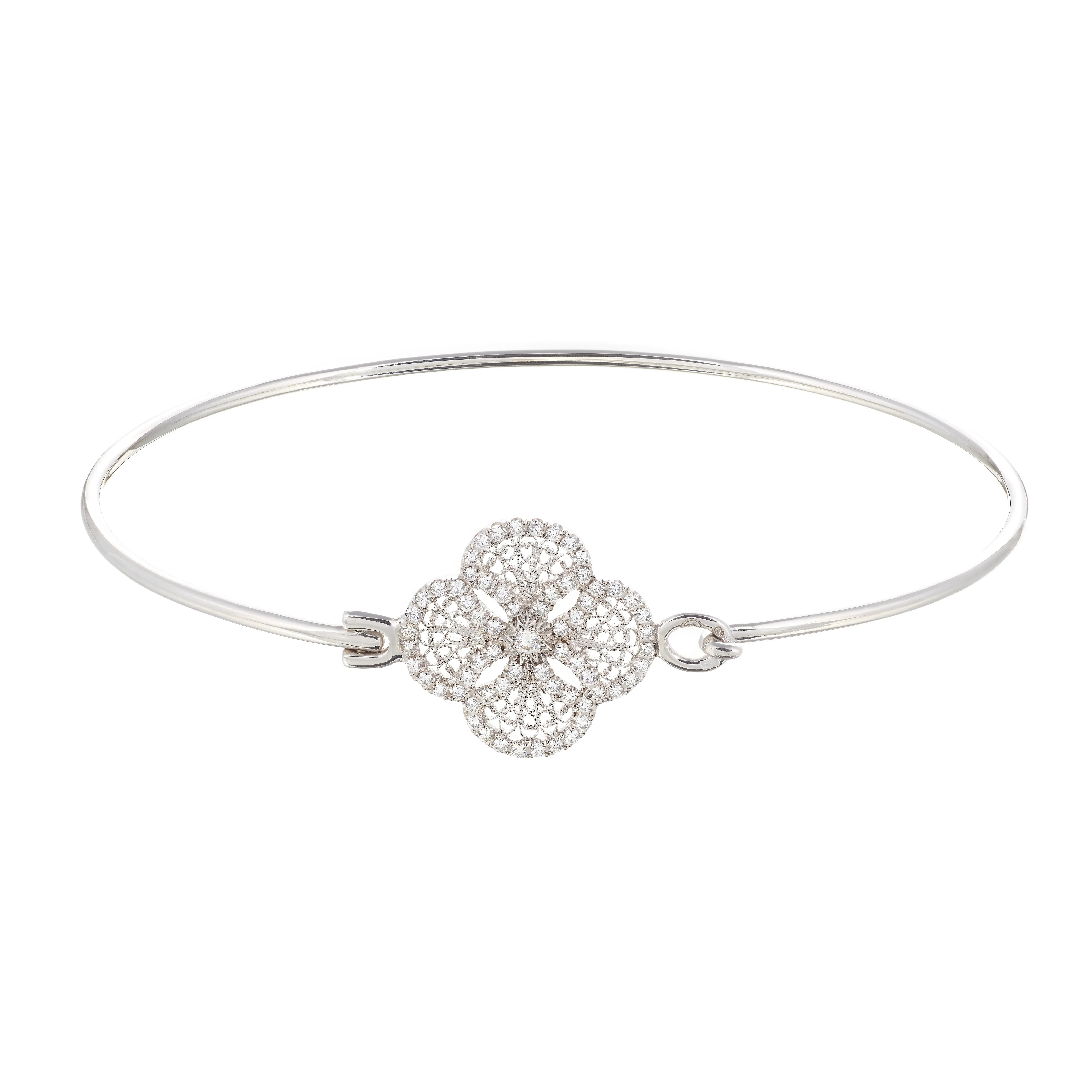 Pulseira Ouro Branco com Diamantes