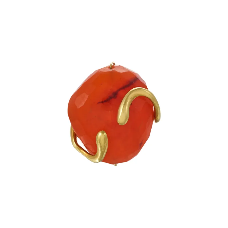 Marcolino Anel Corniola Oa Laranja 18K 10.00Gs RJAN6025