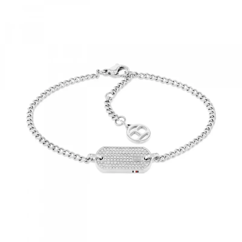 Tommy Hilfiger Pulseira Malha Prateada Zircónias 2780863