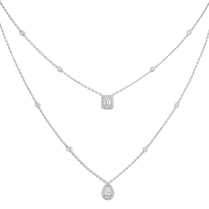 Messika White Gold Diamond Necklace My Twin 2 Rows MEK.28.FI.06506.WG