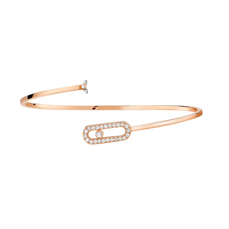 Messika Move Uno Pavé Flex Pink Rose Bangle MEK43PU11134PGS