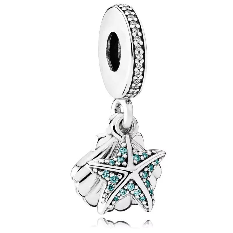 Pandora Starfish & Sea Shell Dangle Charm 792076CZF