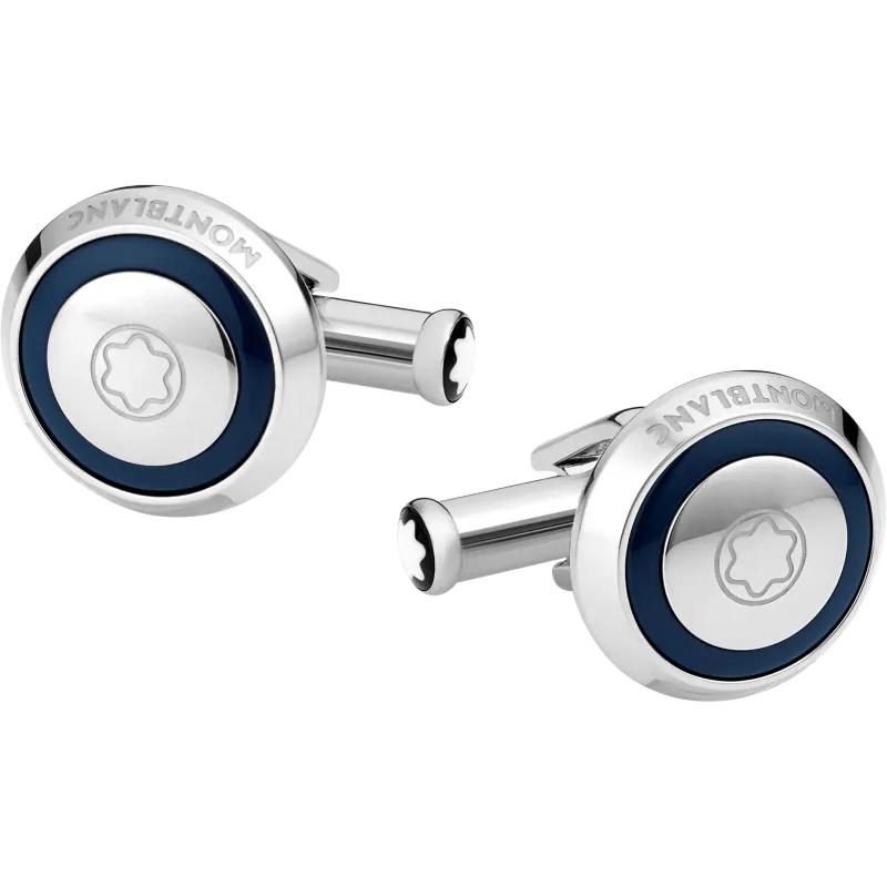 Montblanc MENS ACESSORIES CUFFLINKS STEEL RESIN INLAY 116576