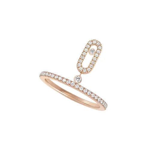 Messika Rose Gold Move Uno Ring with Diamonds MEK43AN11163PG54