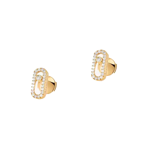Image Yellow Gold Diamond Earrings Move Uno