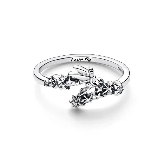 Pandora Disney Tinkerbell sterling silver ring with clear cubic zirc 192516C01-54