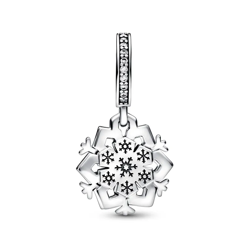 Pandora Sparkling Snowflake Double Dangle Charm 792355C01