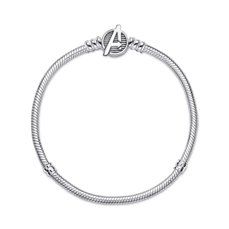 Pandora Snake chain sterling silver bracelet with Marvel The Avenger 590784C00-18