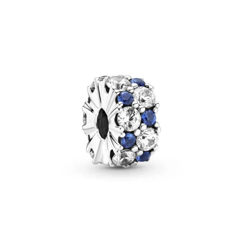 Pandora Conta Clear & Blue Sparkling Clip 799171C01