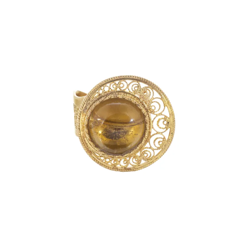 Marcolino Anel Filigrana em Prata - Pedra Quartz Fumé 01AN-PD0138