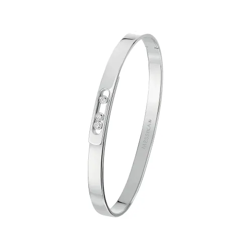 Image White Gold Diamond Bangle Bracelet Move Noa