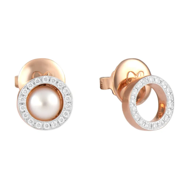 K Di Kuore Earrings with Diamonds and Pearls 461944