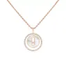 Lucky Move Diamond Necklace in Pink Gold and White Mother-o MEK33FI11650PG