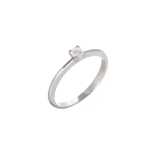 Imagem Anel Solitário Ouro Branco com Diamante