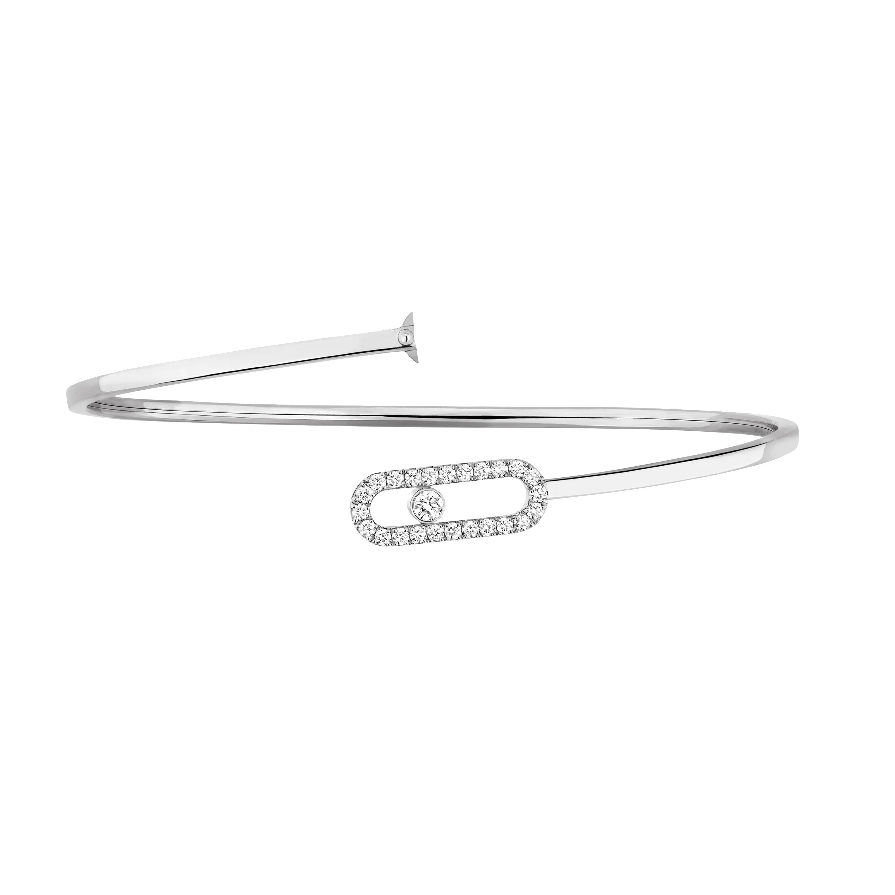 Image Move Uno Pavé Flex Bracelet White Gold with Diamonds