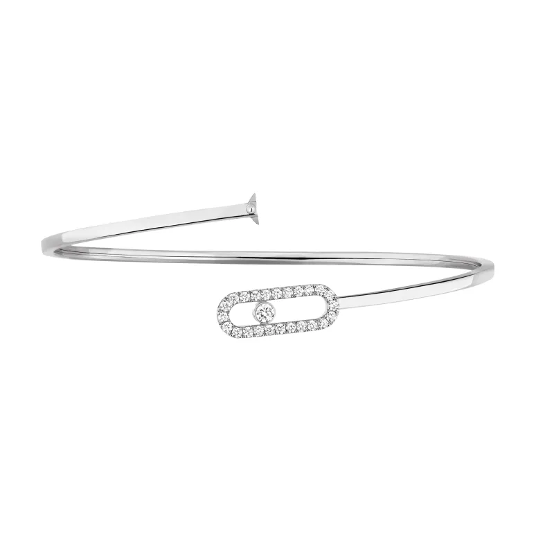 Messika Pulseira Move Uno Pavê Flex com Diamantes Ouro Branco MEK43PU12057WG.MED