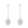 Garbo Gold Earrings White Sapphires and Pearls O240C3Z