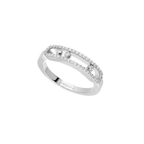 Imagem Anel Baby Move Pavé Ouro Branco com Diamantes