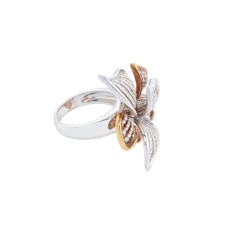 Marcolino Anel Ouro Branco e Ouro Rosa 89251