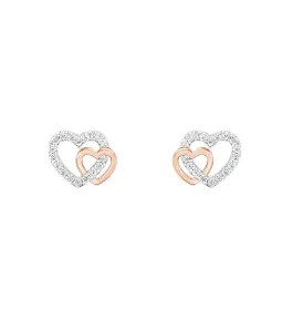 BRINCOS UNIKE CLASSY & CHIC TWO HEARTS ROSE GOLD            