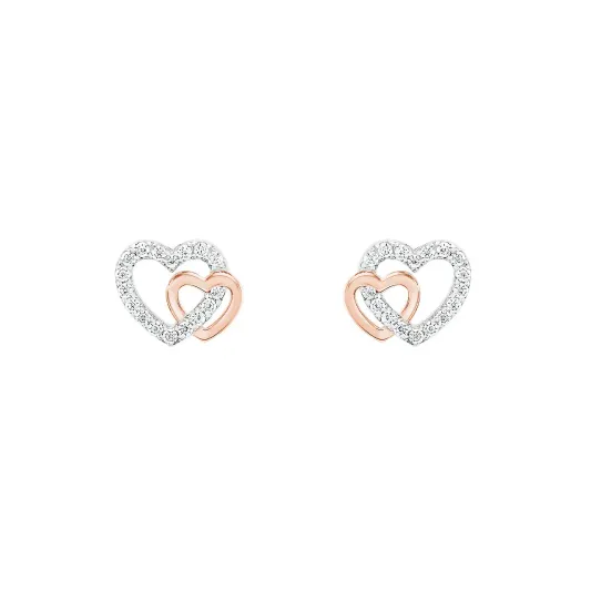 UNIKE Classy Two Hearts Earrings UK.BR.1204.0151