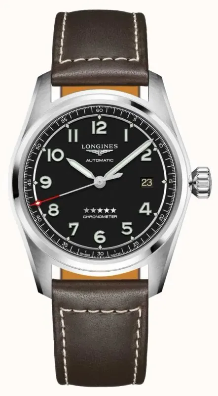 Longines Longines Watch Spirit Gent Black Leather L38104530