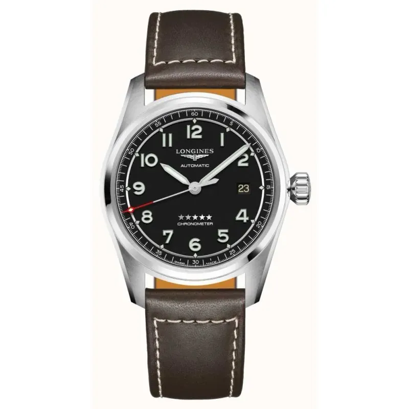 Longines Longines Watch Spirit Gent Black Leather L38104530