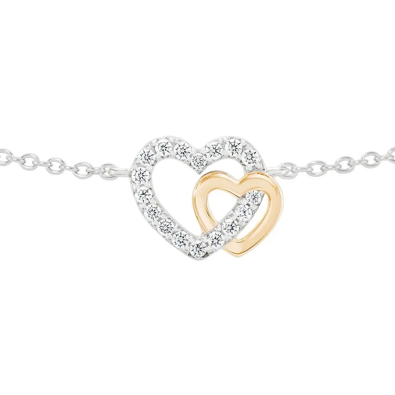 Unike Pulseira Classy Two Hearts Golden UK.PU.1204.0055