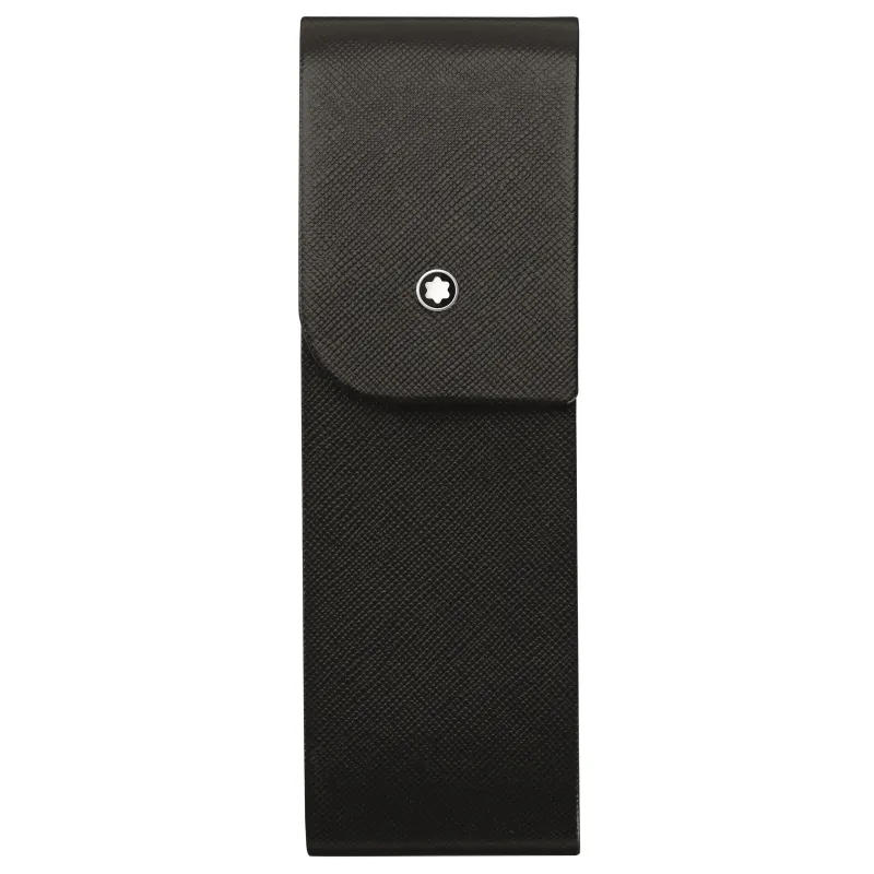 Montblanc Leather Sartorial 2 Pen Pouch Hard Shell Black 114623