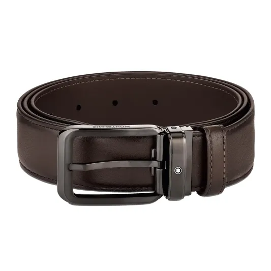 Montblanc Shaded brown 35 mm leather belt 129456