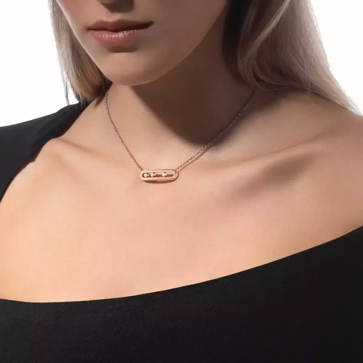 Image Rose Gold Diamond Necklace